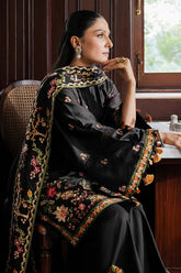 CROSS STITCH - 3PC DHANAK EMBROIDERED SHIRT WITH DHANAK EMBROIDERED SHAWL AND TROUSER - HZG1804